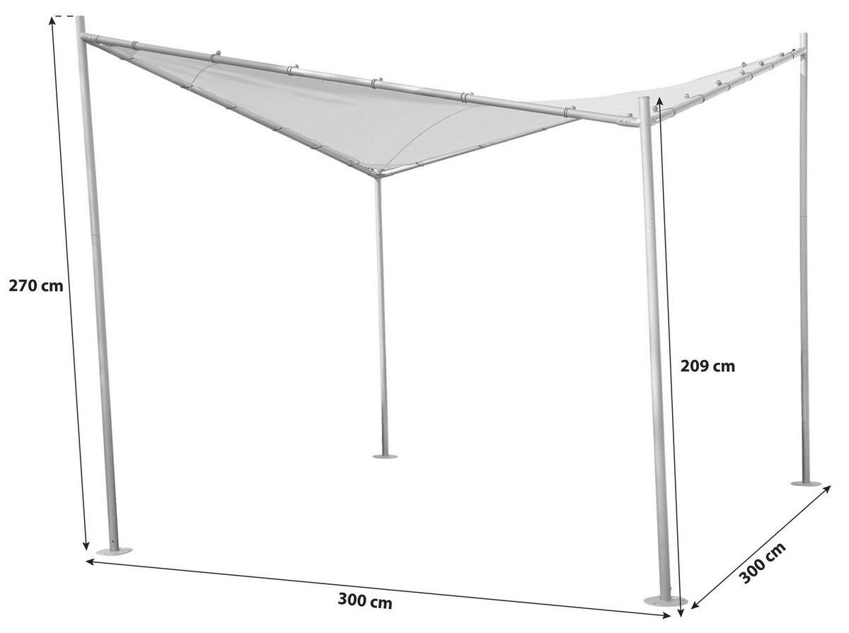 Pavillon Berlino 300x300 cm - Hellgrau, KONVENTIONELL, Textil (300/209/300cm) - Siena Garden