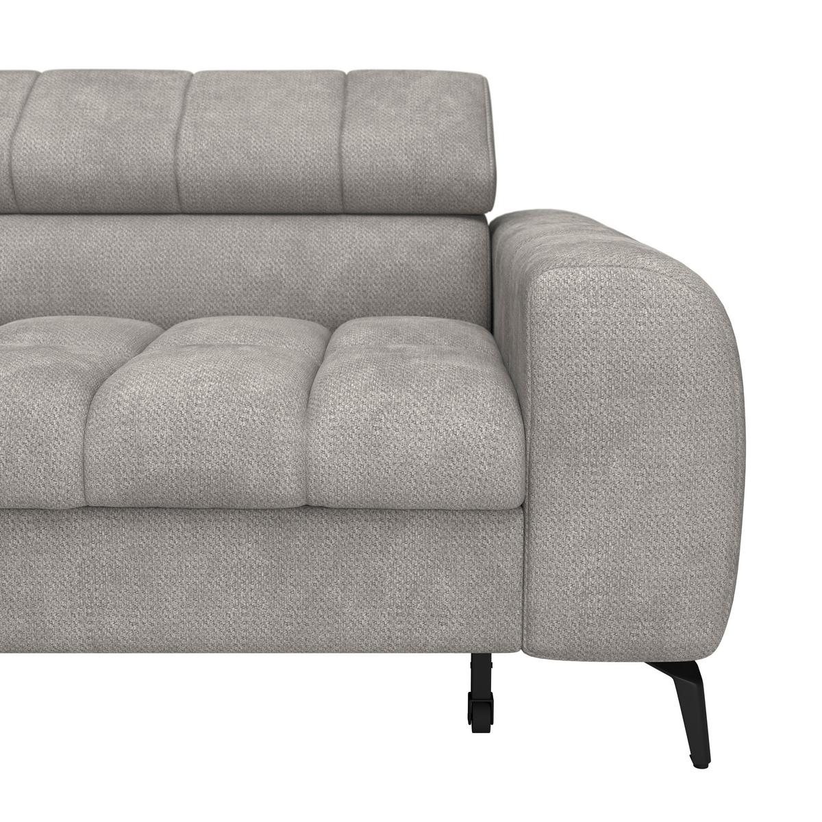 Kutna Garnitura Volf - svijetlo siva/crna, Trend, tekstil/metal (203/261cm) - Modern Living