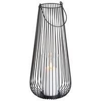 LATARNIA NEW INDUSTRY - czarny, Trend, metal/szkło (19,5/45,5cm) - Ambia Home