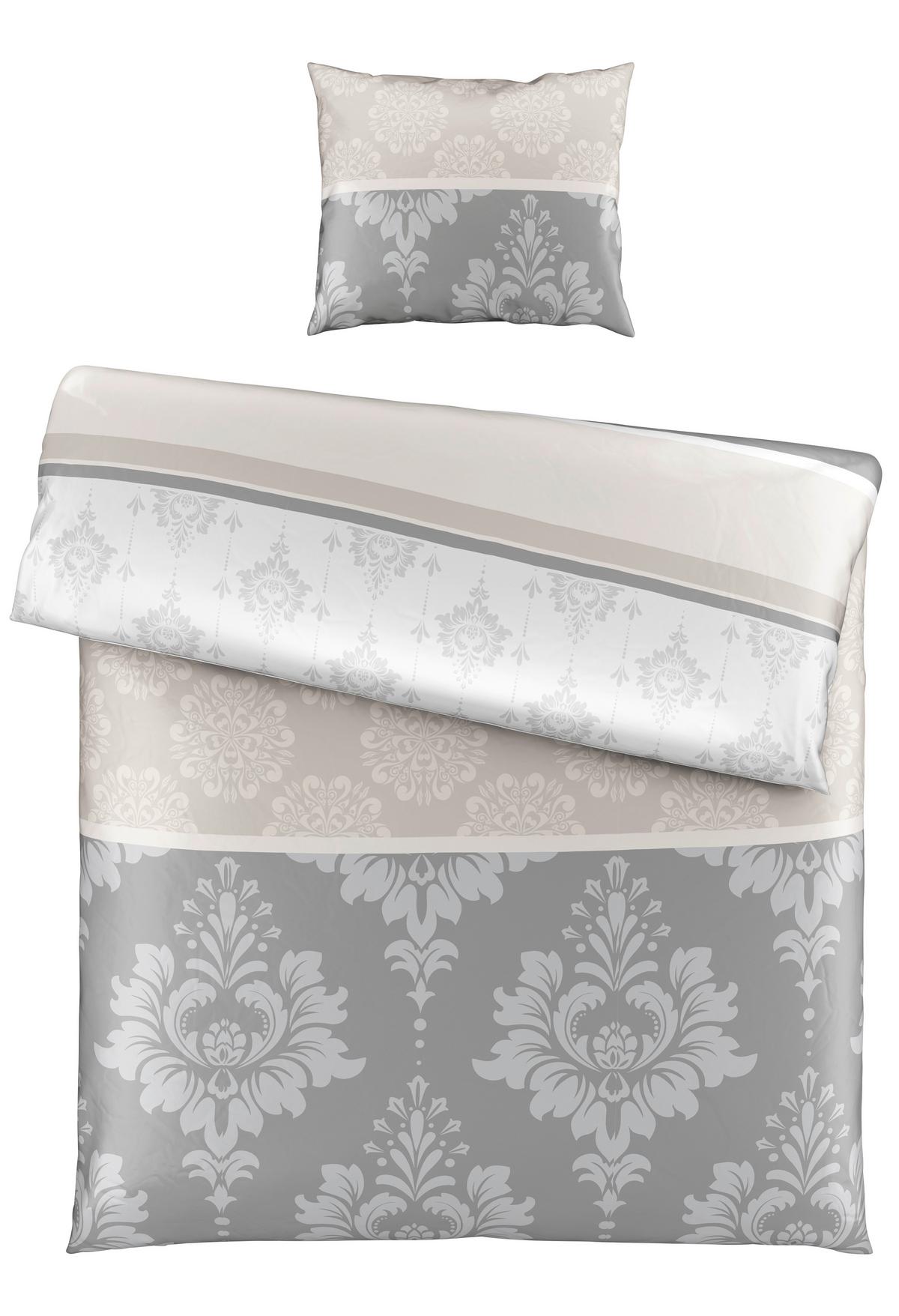 BETTWÄSCHESET YVONNE - Grau, Konventionell, Textil (160/210cm) - Modern Living
