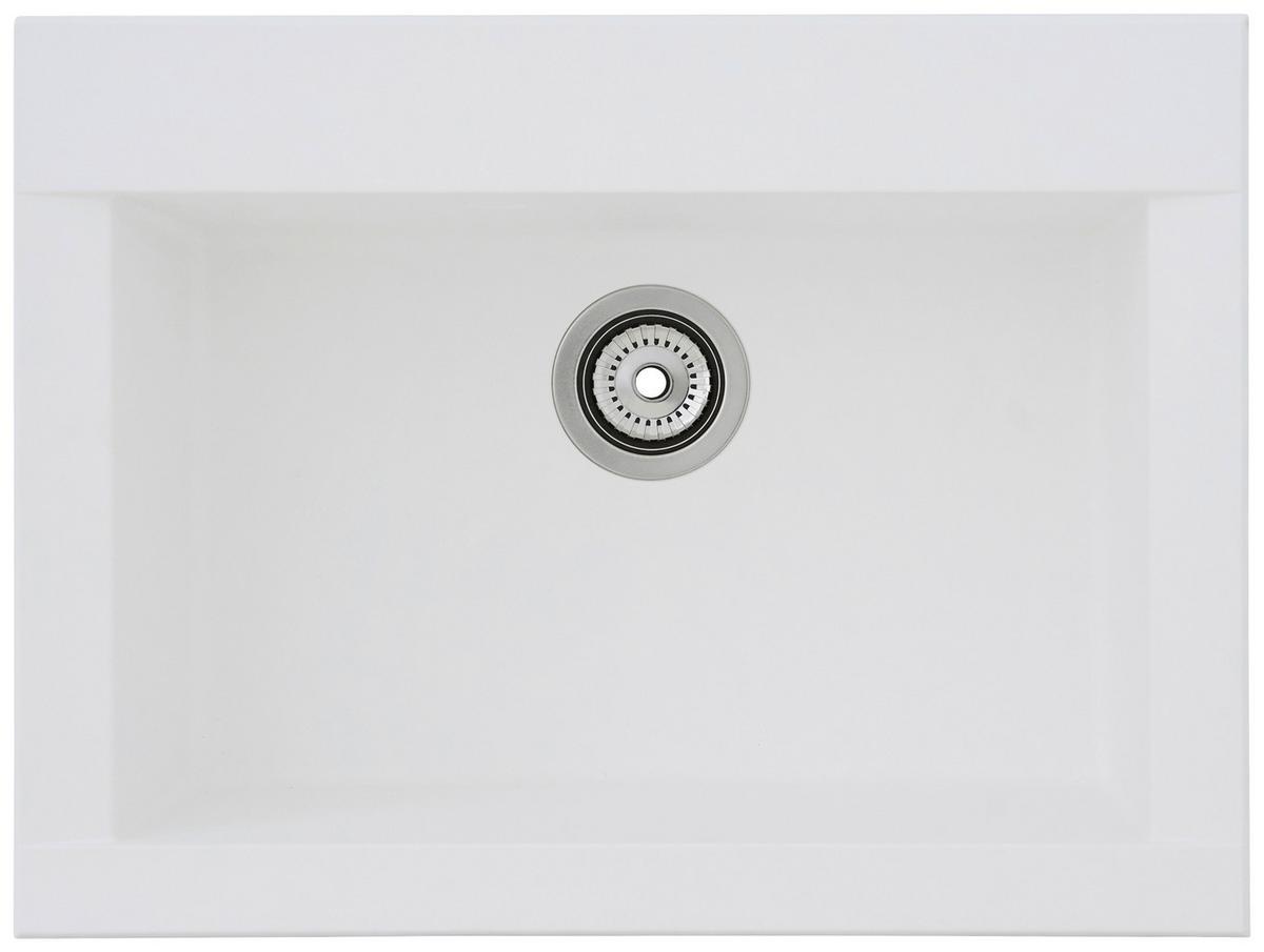 Einbauspüle Ohio ca. 66x21x50 cm Weiß - Weiß, Trend, Glas/Kunststoff (66/21/50cm) - Respekta