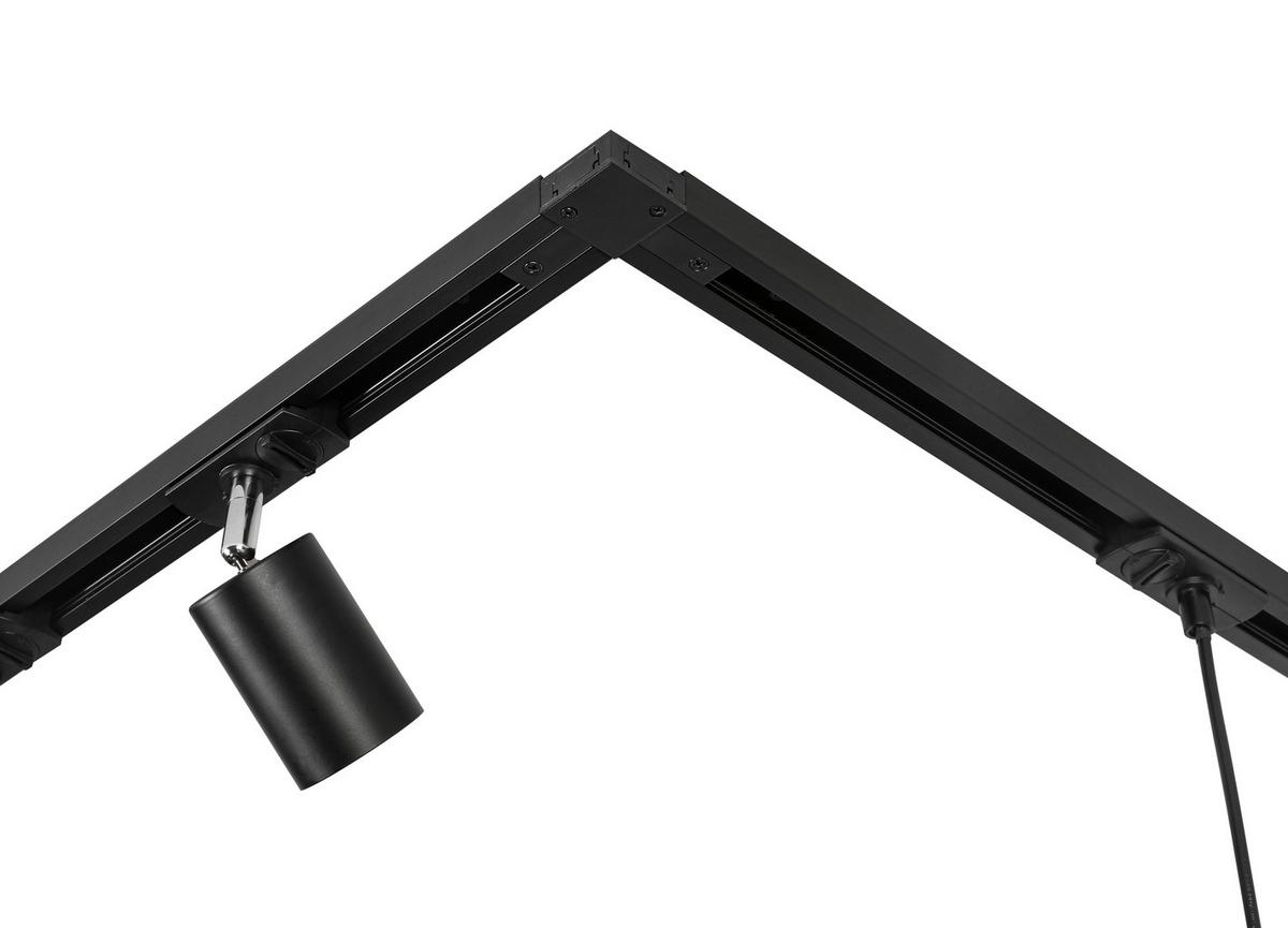 SYSTEM SZYNOWY BINE - czarny/kolor chromowy, Trend, tworzywo sztuczne/metal (262cm) - Novel