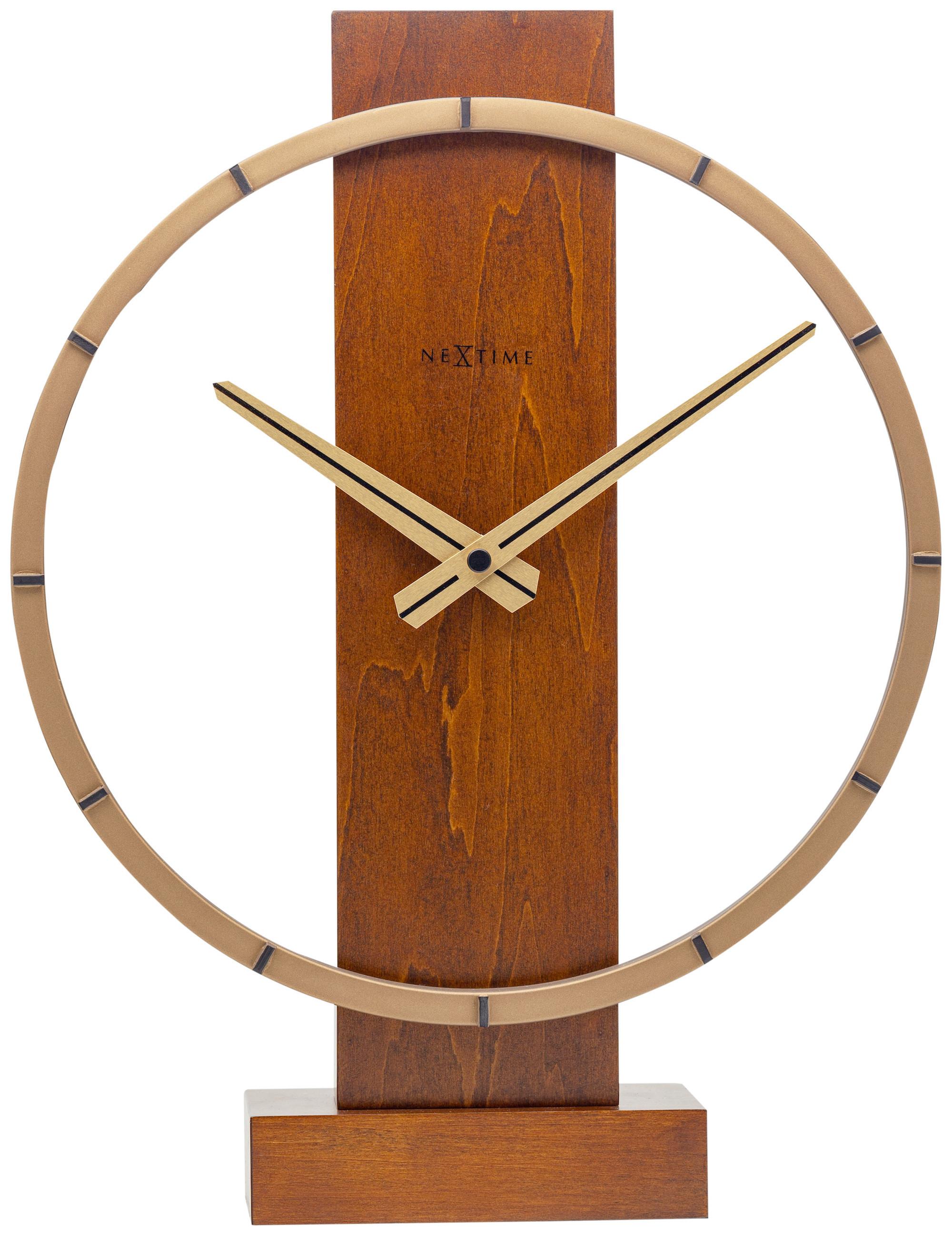 Tischuhr Carl Small Braun - Braun, Basics, Holz (27/34/7,5cm) - Nextime