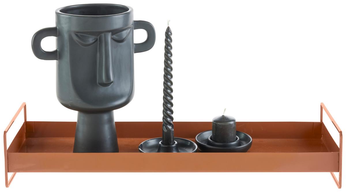 Dekotablett Wolga I in Braun - Braun, Basics, Metall (50/8,5/16cm) - Modern Living