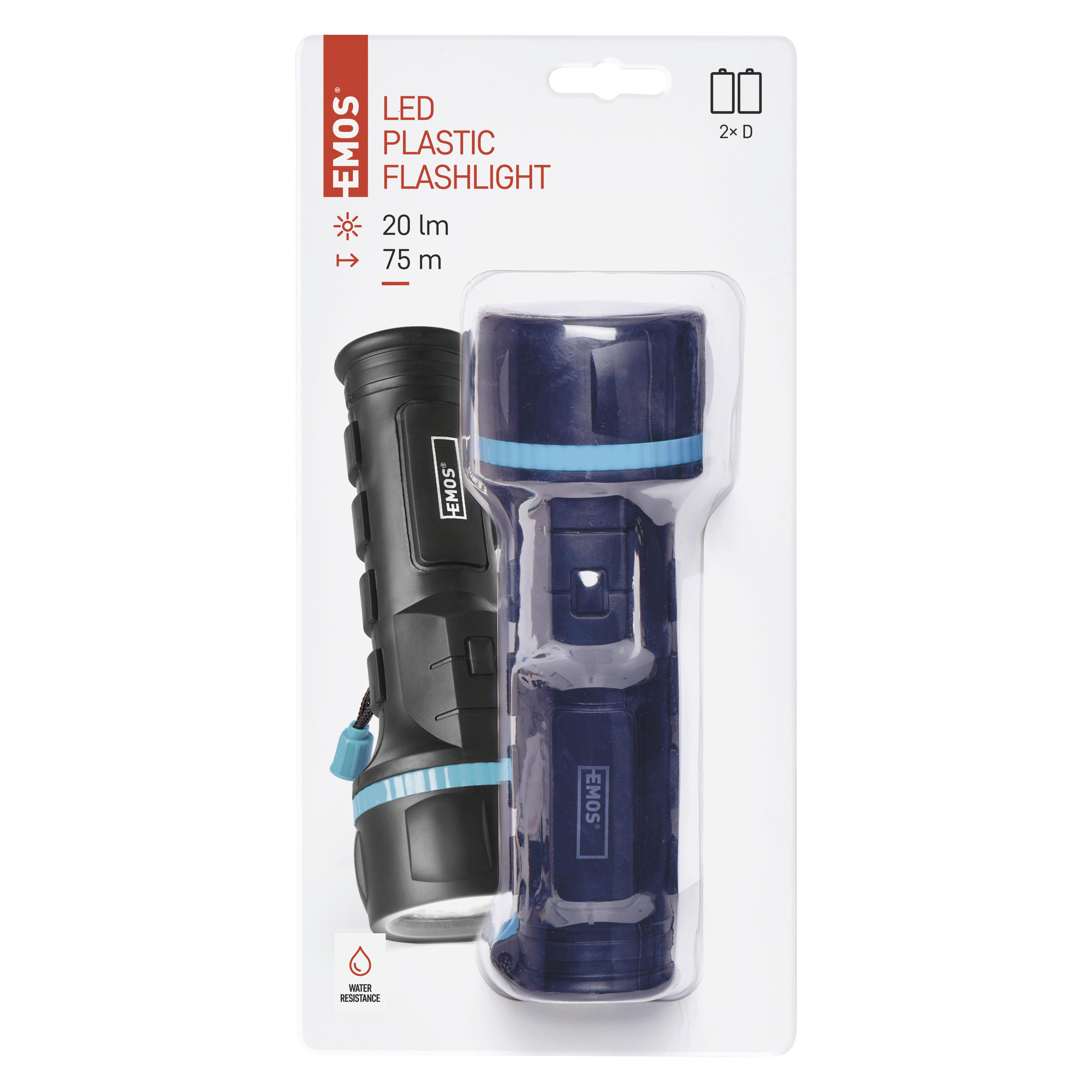 Led Elemlámpa 20 Lumen - fekete, műanyag (6,8/19cm)