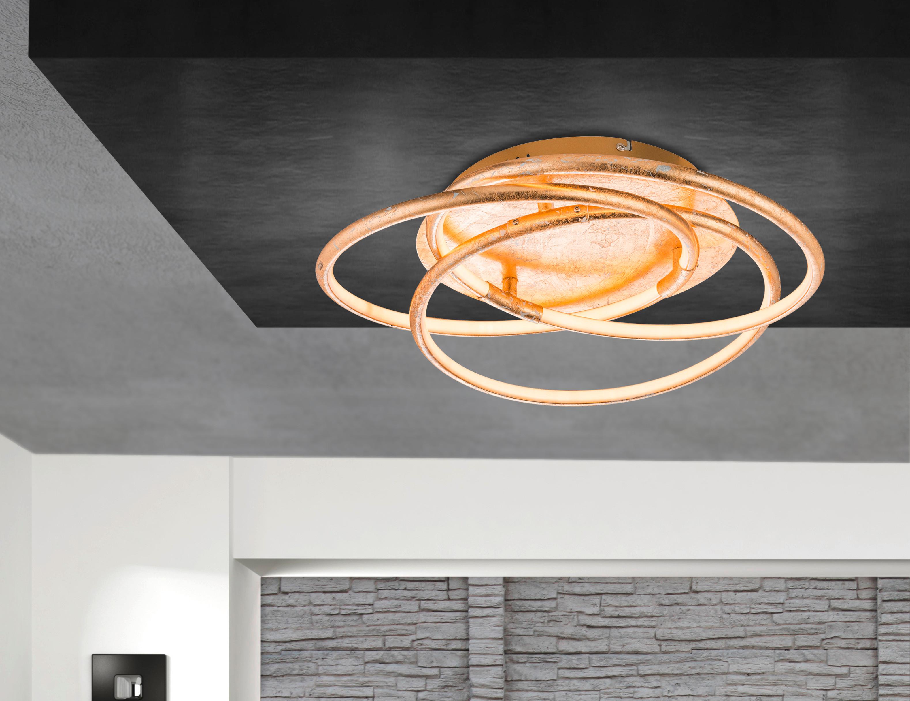 Stropna Led-svetilka Jana, S Sijalko - zlate barve, Design, kovina/umetna masa (50/14cm)