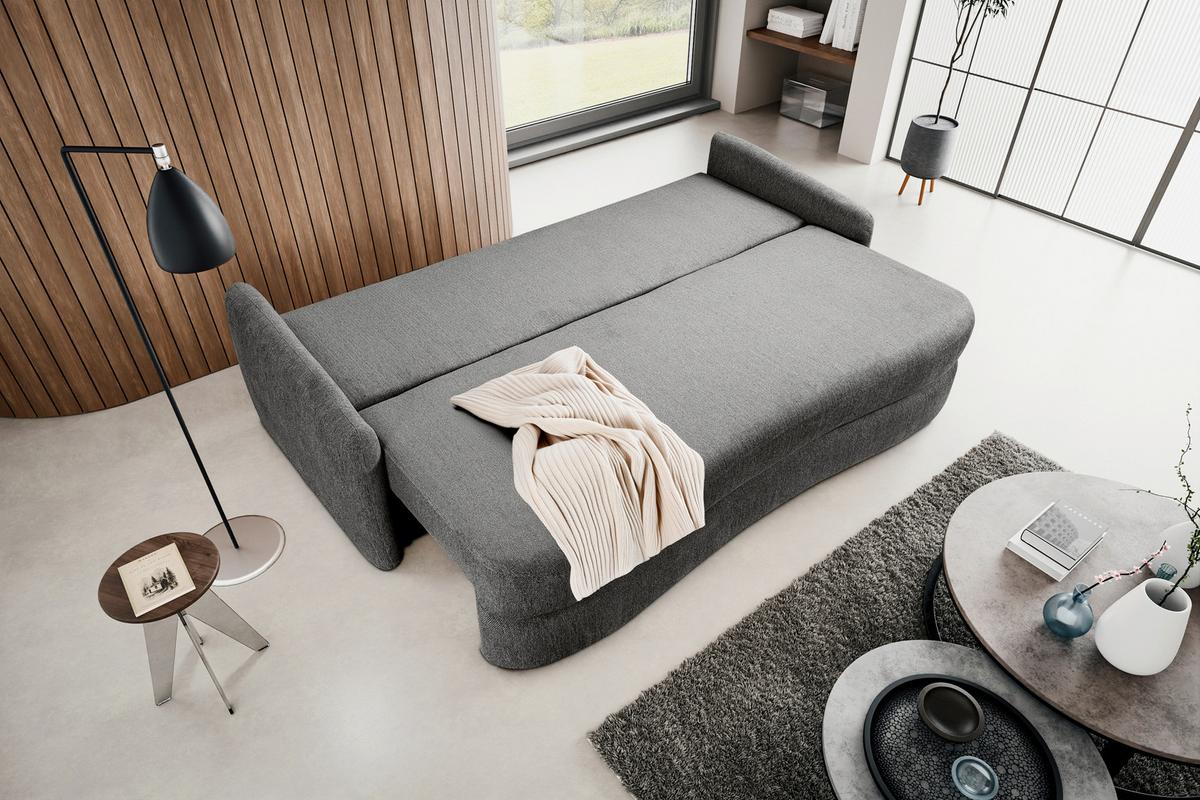 Schlafsofa Diana Grau - Schwarz/Grau, Basics, Holz/Kunststoff (231/93/108cm) - MID.YOU