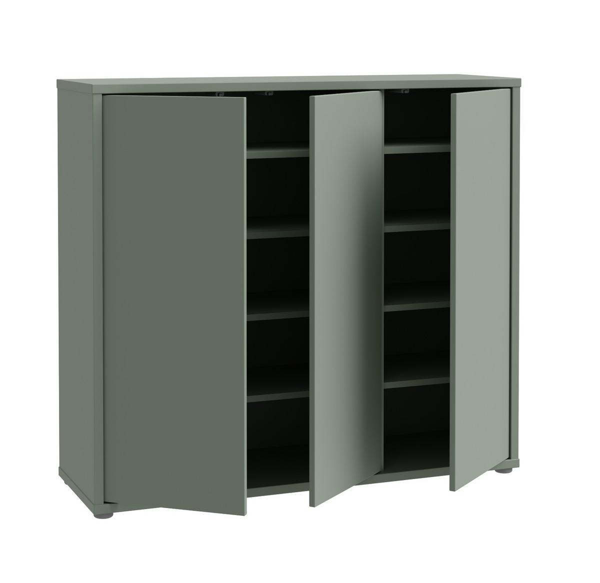 SZAFKA NA BUTY ALICE SPRINGS - szałwiowy/szary, Modern, materiał drewnopochodny/tworzywo sztuczne (109,2/99,1/34,9cm) - Xora