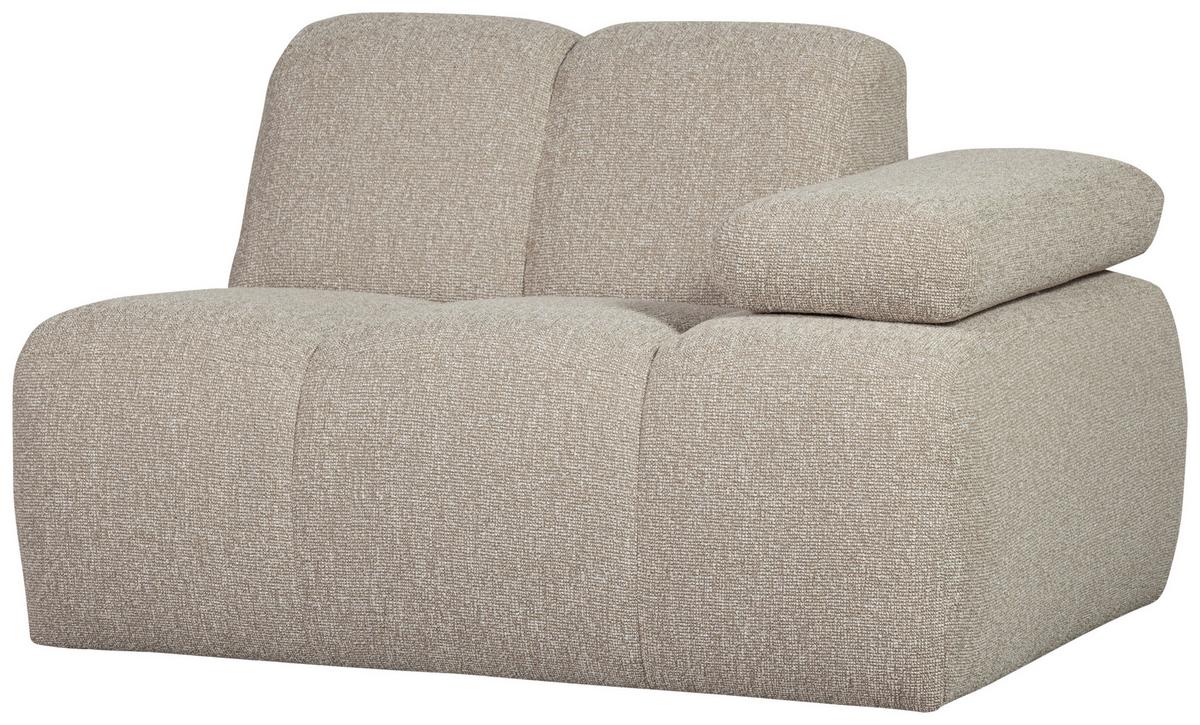 Sofaelement Mojo Beige B: 124cm - Beige/Schwarz, Design, Kunststoff/Textil (124/74/97cm) - Livetastic