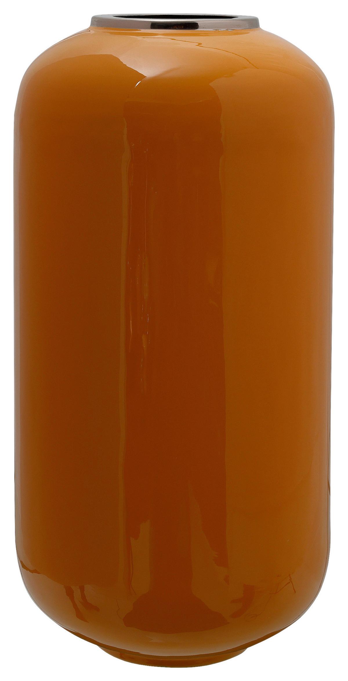 VASE ART DECO 225 - Gelb/Silberfarben, Trend, Metall (23/23/45cm) - Kayoom