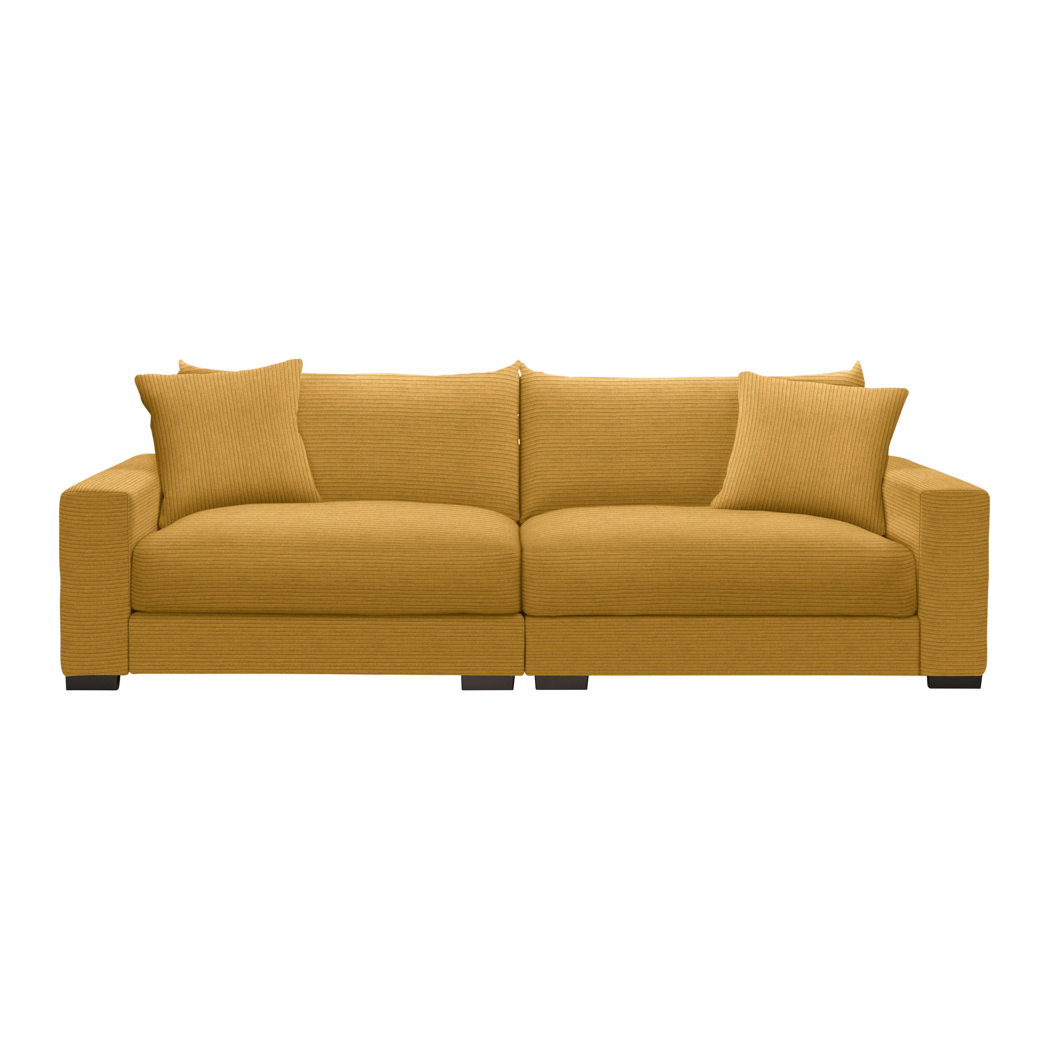 Megasofa Pedro Senfgelb - Senfgelb, MODERN, Holz/Holzwerkstoff (261/83/124cm) - Mömax