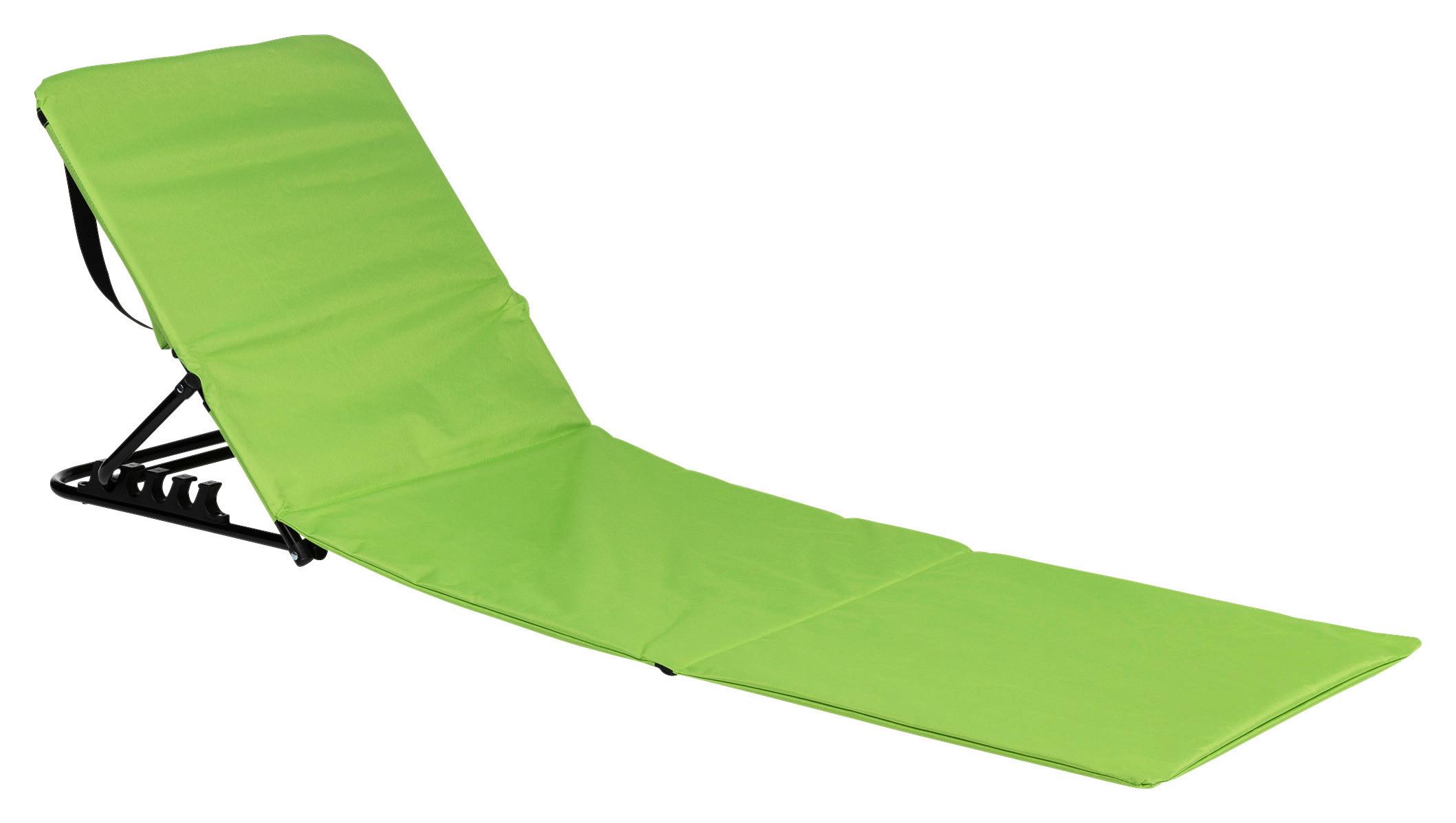 LEŻAK PLAŻOWY LUKE - zielony/czarny, Basics, tworzywo sztuczne/metal (145/52/47cm)