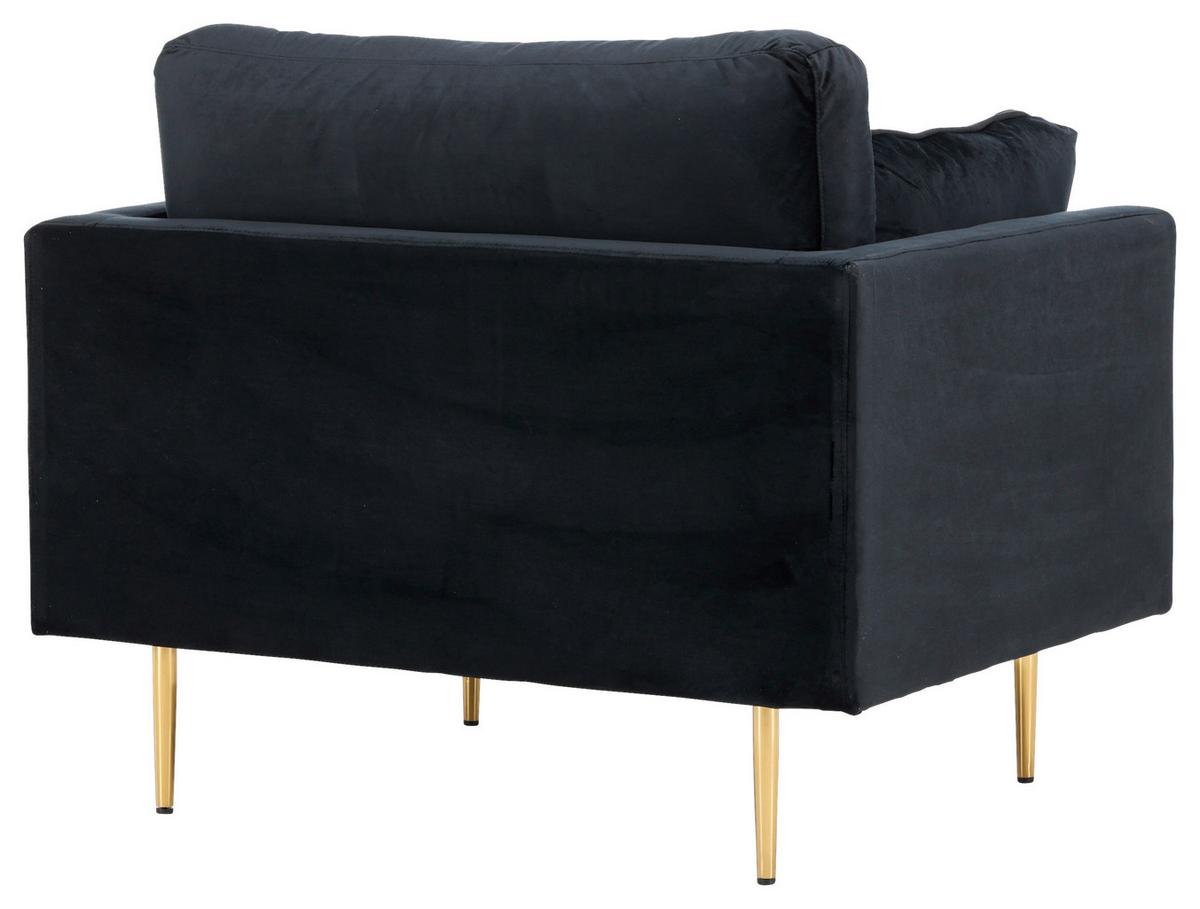 Sessel Boom ca. 110x84x86 cm Schwarz - Hellbraun/Schwarz, Design, Textil/Metall (110/84/86cm) - Livetastic