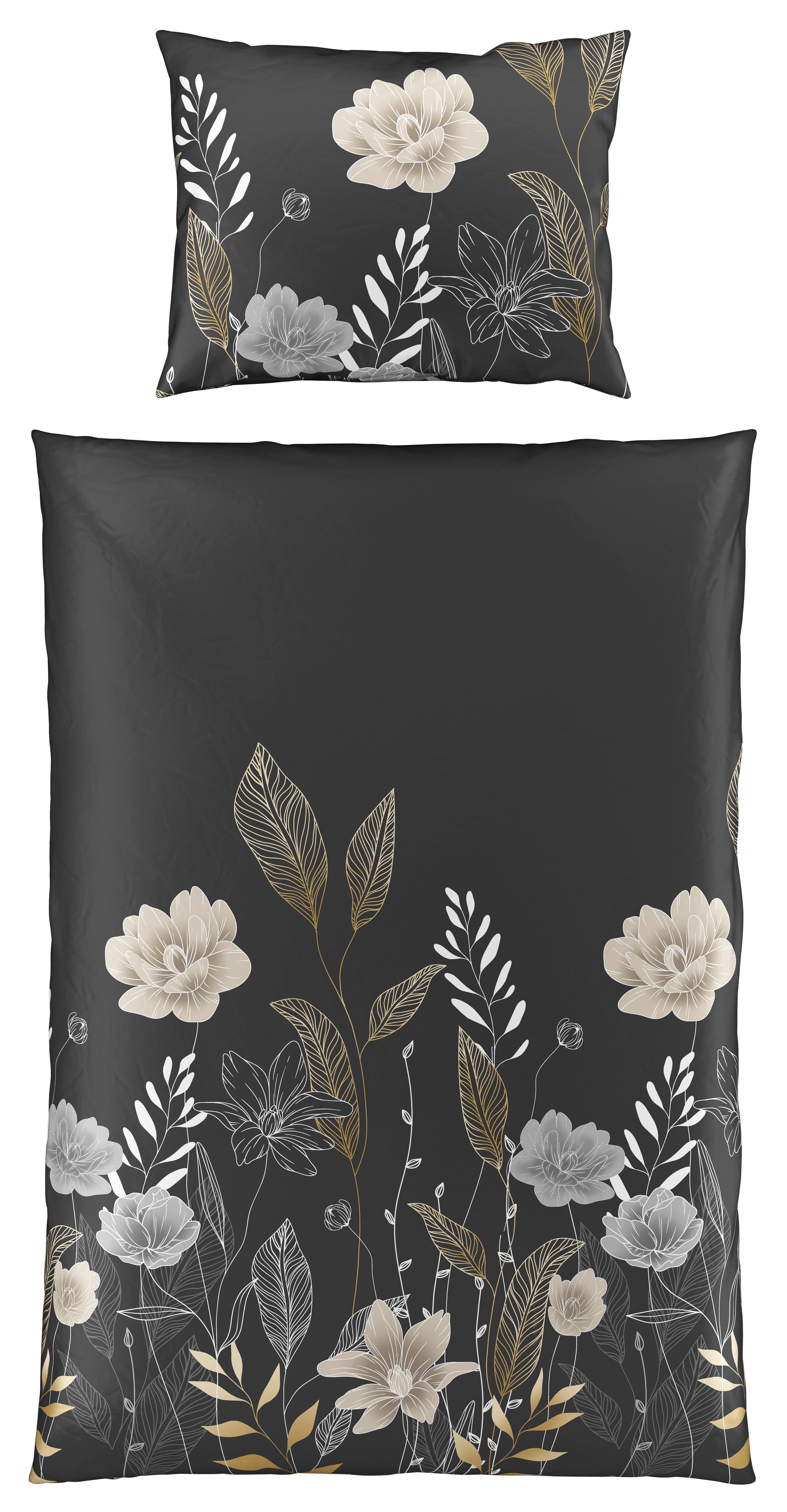 Posteljnina Nala, Antracit, 60/80, 140/200 - antracit, Romantika, tekstil (140/200cm) - Mömax