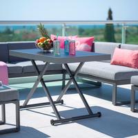 Gartentisch Moskau 2 Anthrazit ca. 120x70x64cm - Anthrazit, Glas/Metall (120/45-70/64cm) - Mömax