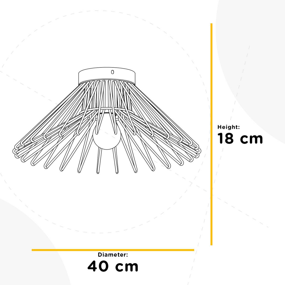 Deckenleuchte Duccio Schwarz max. 22 Watt - Schwarz, Design, Metall (40/18cm)