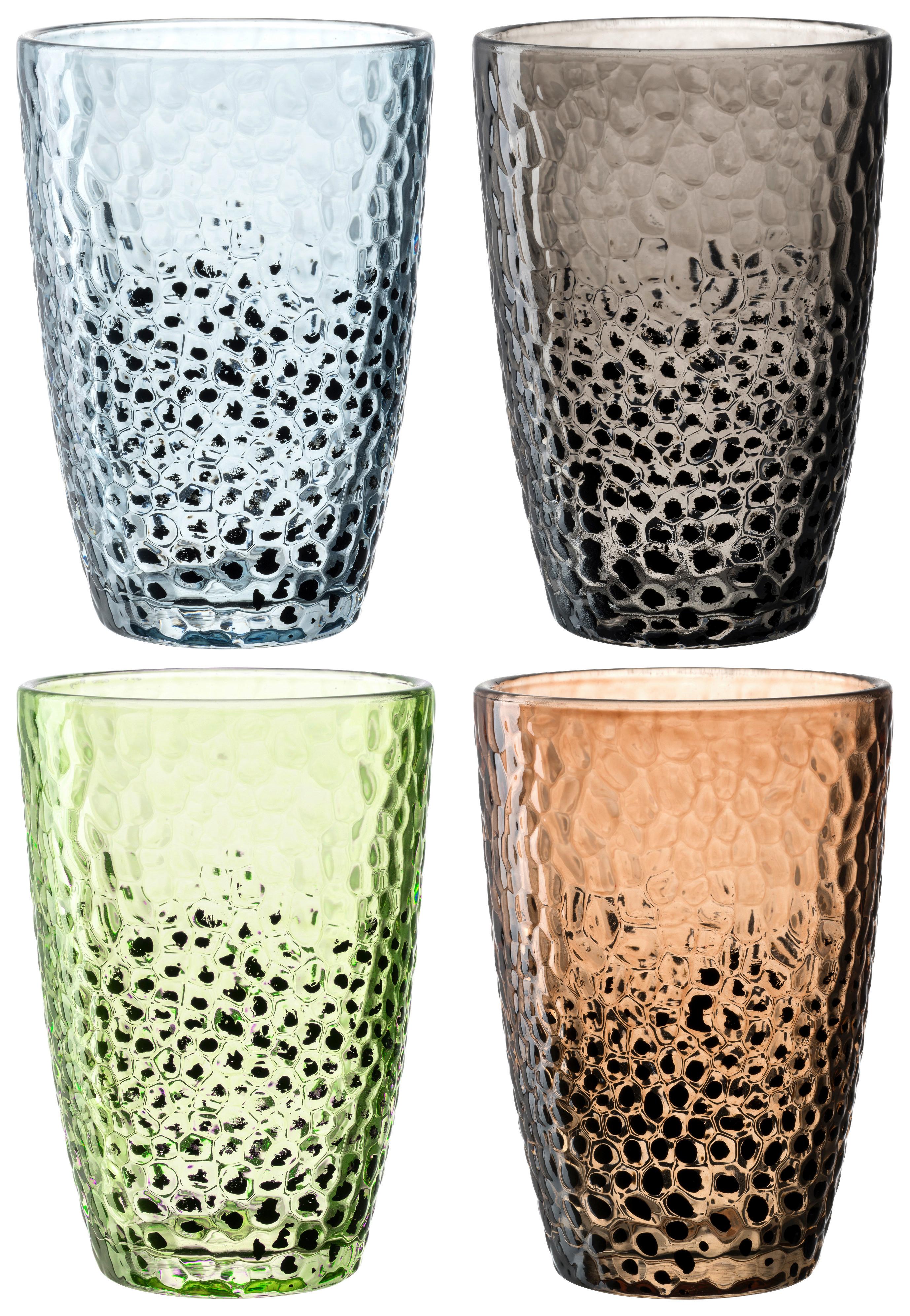 KOMPLET SZKŁA STOŁOWEGO 024386 - antracytowy/zielony, Design, szkło (17,8/13,2/17,8cm) - Leonardo