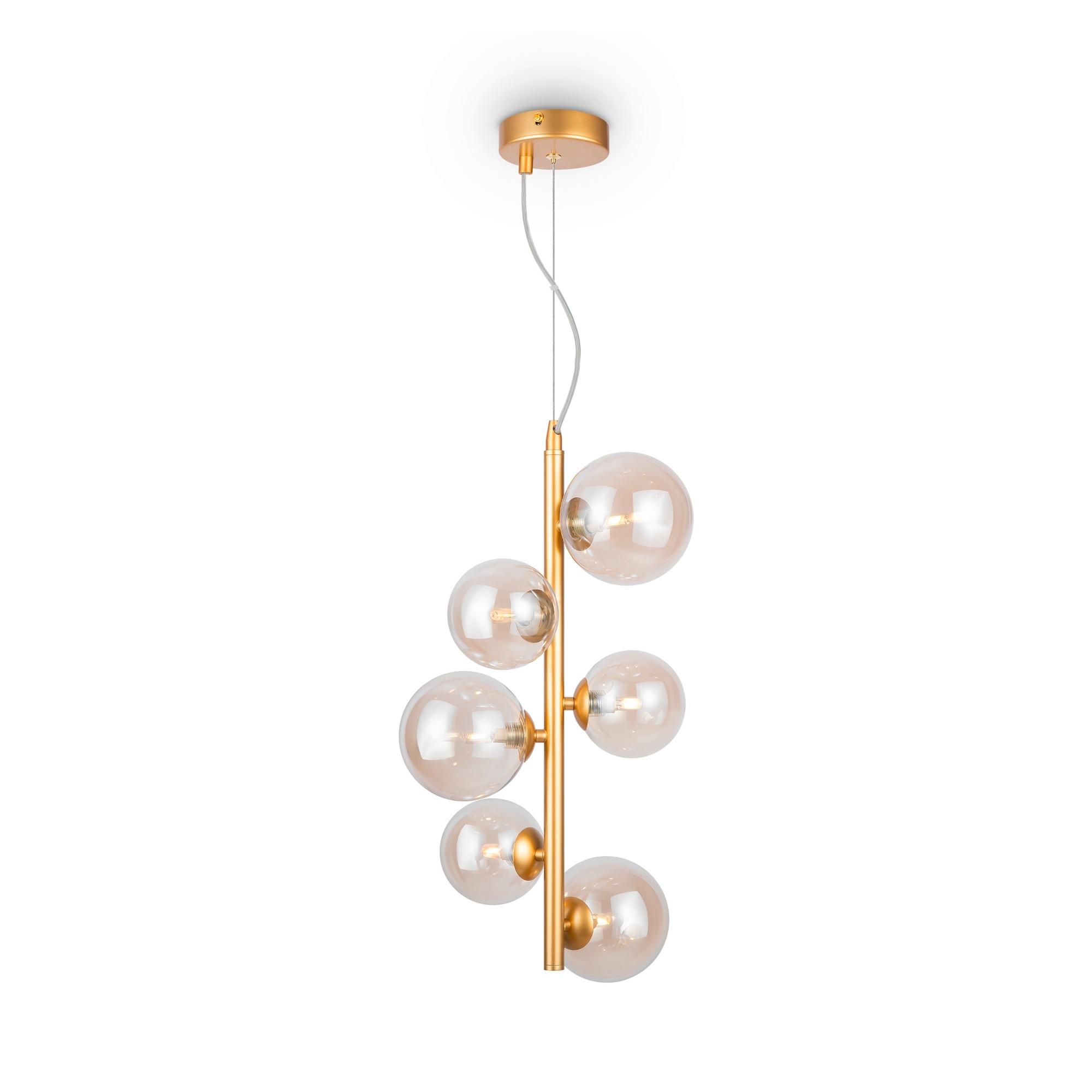 PENDELLEUCHTE DALLAS - Goldfarben/Bernsteinfarben, Trend, Glas/Metall (29/170cm) - MAYTONI