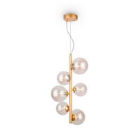 PENDELLEUCHTE DALLAS - Goldfarben/Bernsteinfarben, Trend, Glas/Metall (29/170cm) - MAYTONI