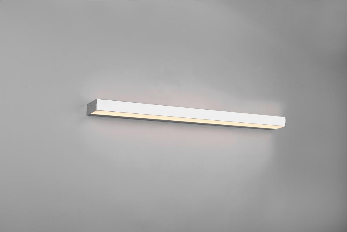 LED-Wandleuchte Rocco in Weiß/Aluminium max. 13 Watt - Chromfarben/Weiß, Basics, Kunststoff/Metall (3,6/90/8cm) - Trio Leuchten