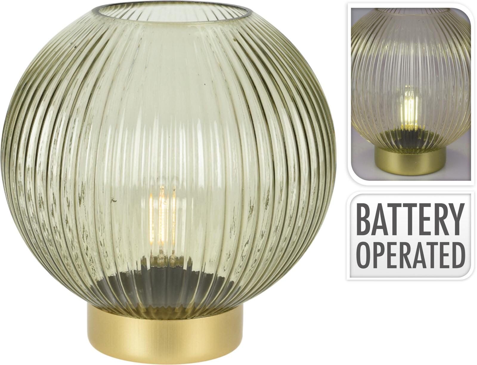 Dekor Lámpás Ball - zöld, Üveg/fém (20/18cm)