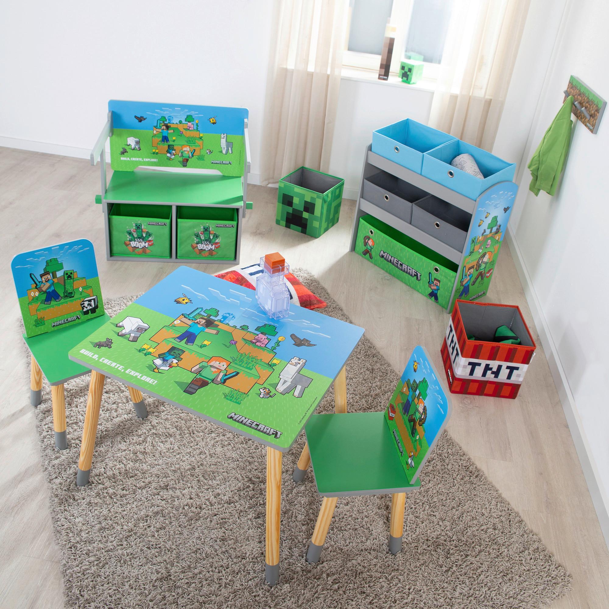 Kinderregal Minecraft ca. 60x63,5x30 cm Grün/Blau - Blau/Multicolor, MODERN, Holzwerkstoff/Textil (60/63,5/30cm) - Minecraft