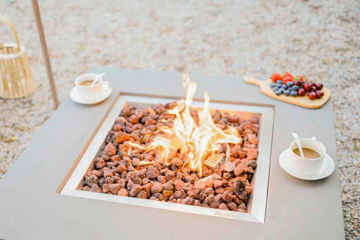 Feuerstelle Westport Hellgrau - Hellgrau, KONVENTIONELL, Stein/Metall (87/36/87cm) - Gardenson