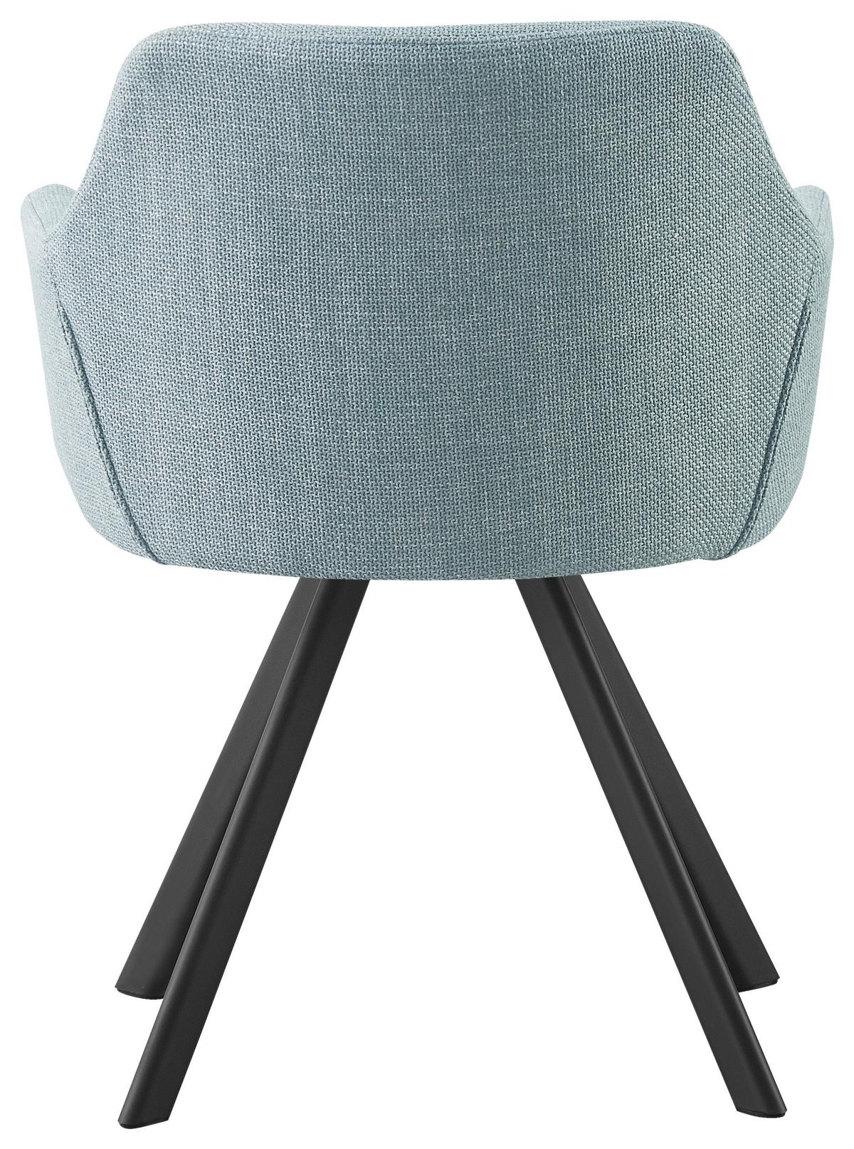 KRZESŁO Z PODŁOKIETNIKAMI MARKO -HOM IN EXKLUSIV- - czarny/jadeitowa zieleń, Design, metal/tkanina (58,5/78,5/60cm) - Hom`in