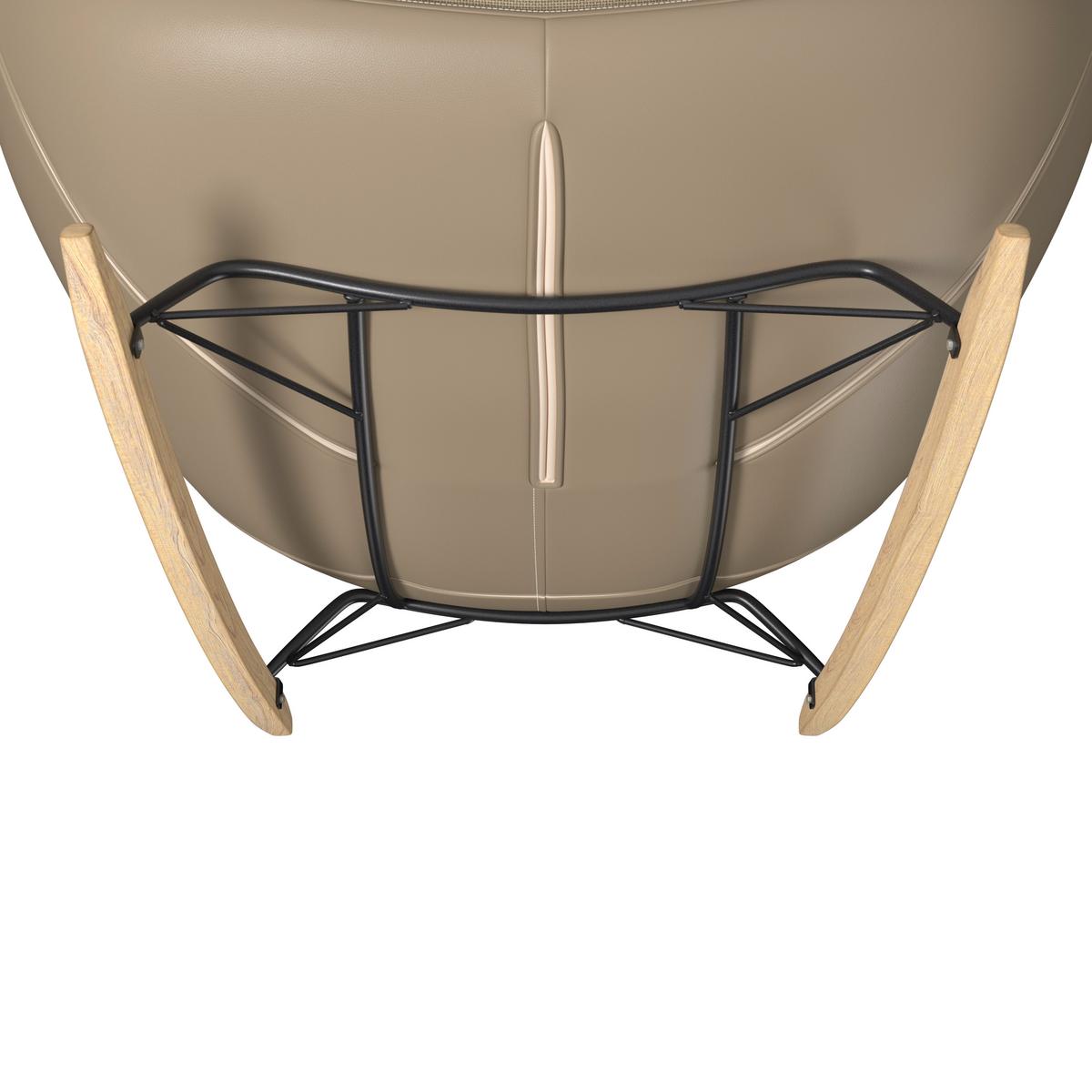 Schaukelsessel Elea Beige Lederlook/Chenille - Beige/Schwarz, MODERN, Holz/Textil (104/78/102cm) - Bessagi Home