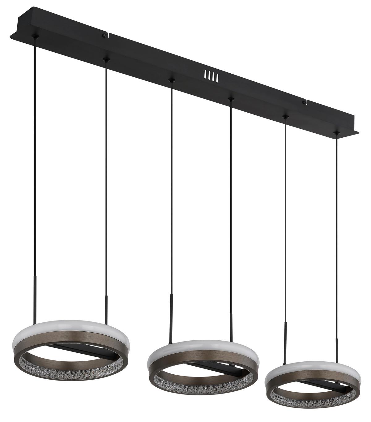 Led Viseća Svjetiljka Della - bijela/tamno siva, Design, metal/plastika (82/20,6/150cm) - Globo