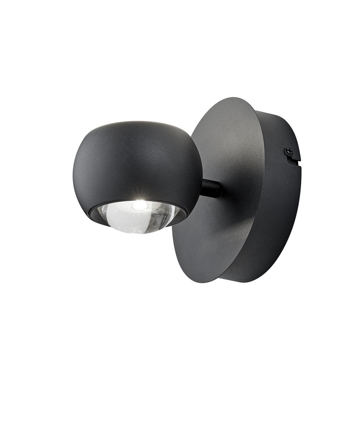 KINKIET LED MR24441132 CANNON - czarny/przezroczysty, Konventionell, tworzywo sztuczne/metal (14/16cm) - Musterring