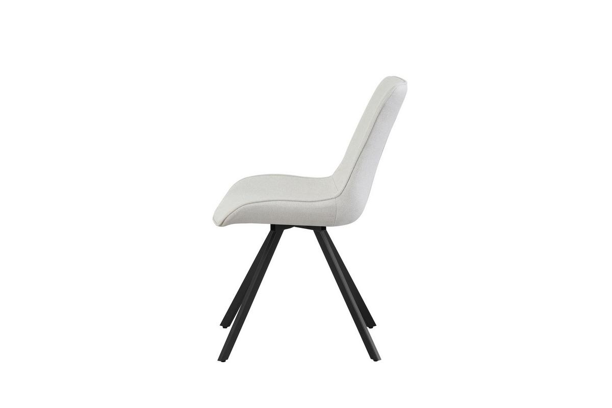 STUHL-SET EMILIA - Creme/Schwarz, Modern, Textil/Metall (52/85/61cm) - MID.YOU