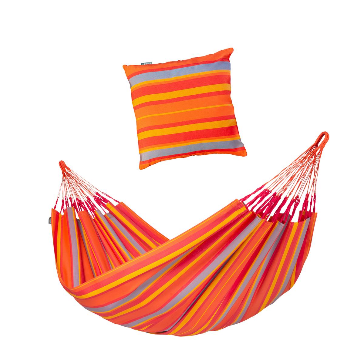 Hängematte Classic Double Hammock Outdoor Gelb/Orange - Gelb/Rot, KONVENTIONELL, Textil (160/350cm) - La Siesta