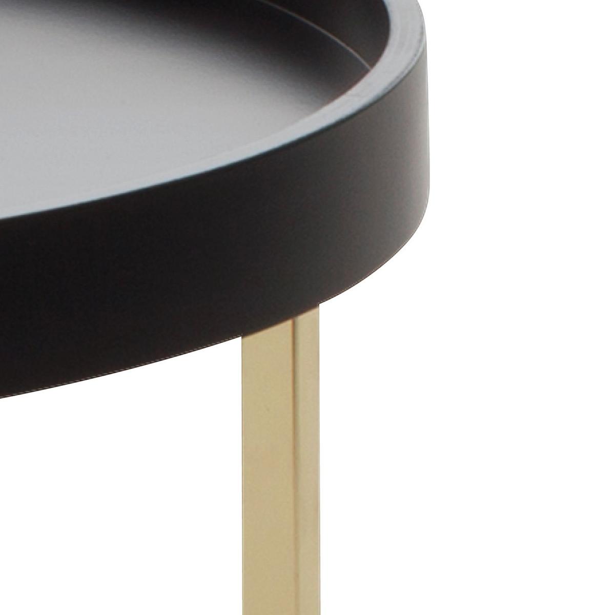 Couchtisch Eva Ø ca. 58,5 cm Schwarz - Goldfarben/Schwarz, Design, Holz/Holzwerkstoff (58,5/58,5/42cm) - MID.YOU