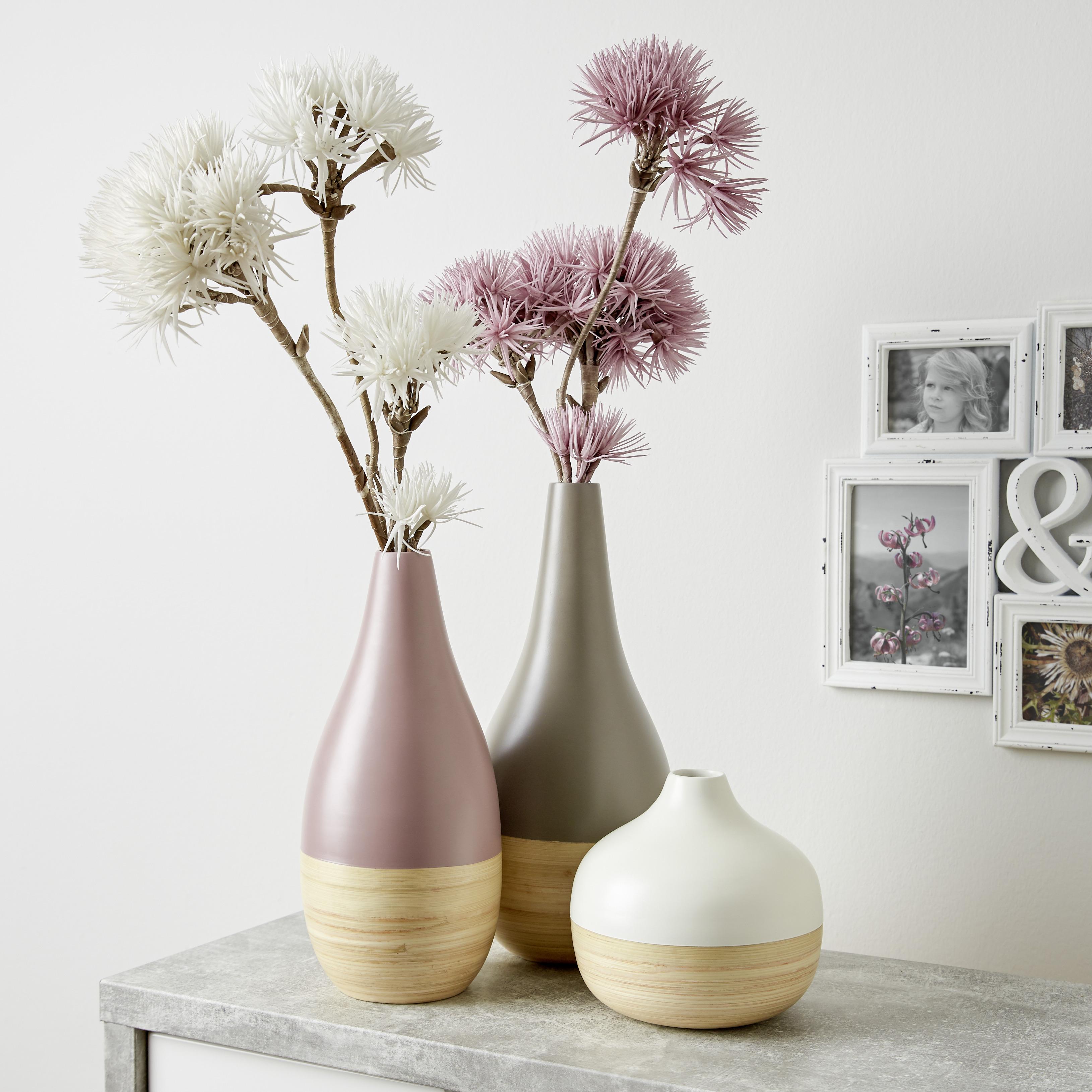 Vase Naturelle Grau/Natur - Naturfarben/Grau, Holz (17/38cm) - Zandiara