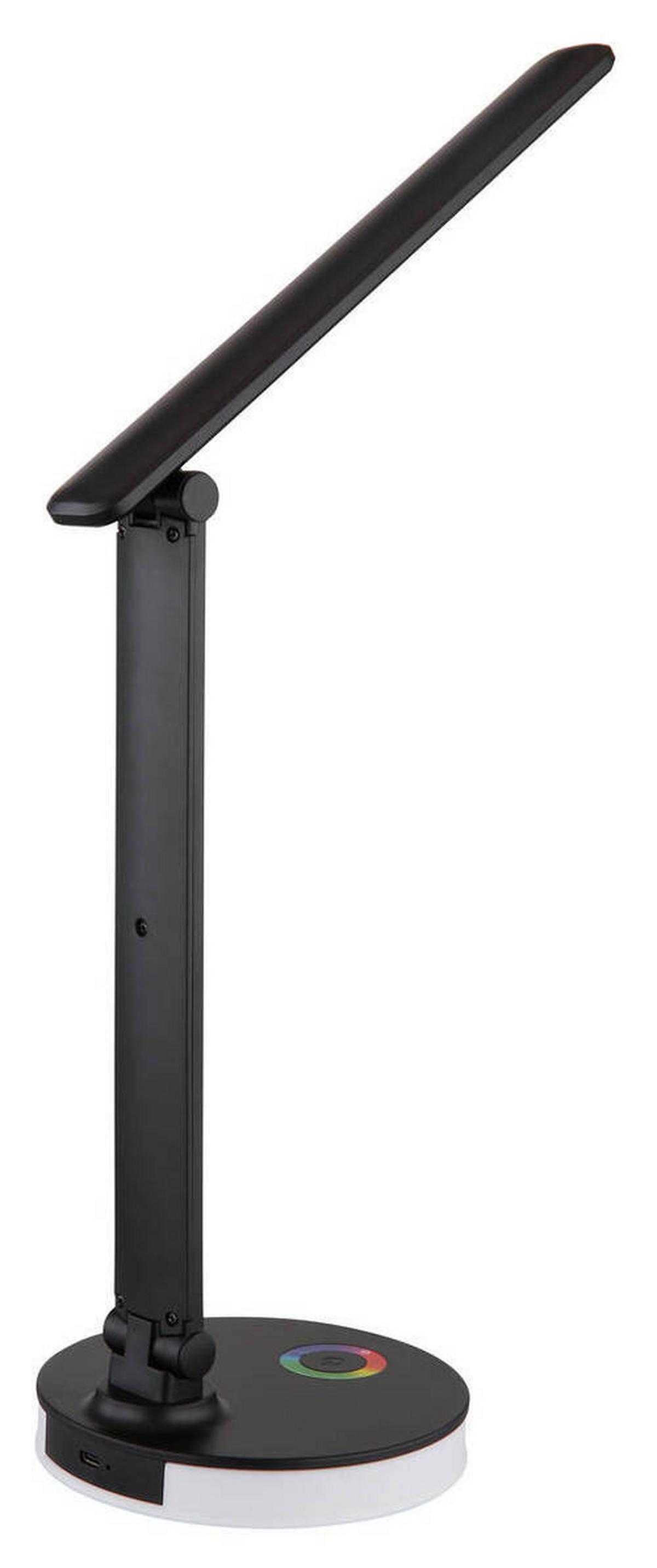 LED-Schreibtischleuchte Geraldo Schwarz max. 5 Watt - Opal/Schwarz, Design, Kunststoff (28/15/50cm) - Globo
