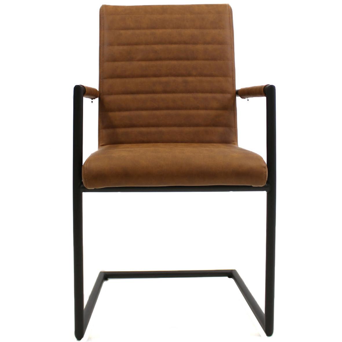 ARMLEHNSTUHL-SET BARS - Cognac/Haselnussfarben, LIFESTYLE, Kunststoff/Textil (54/97/57cm) - MID.YOU