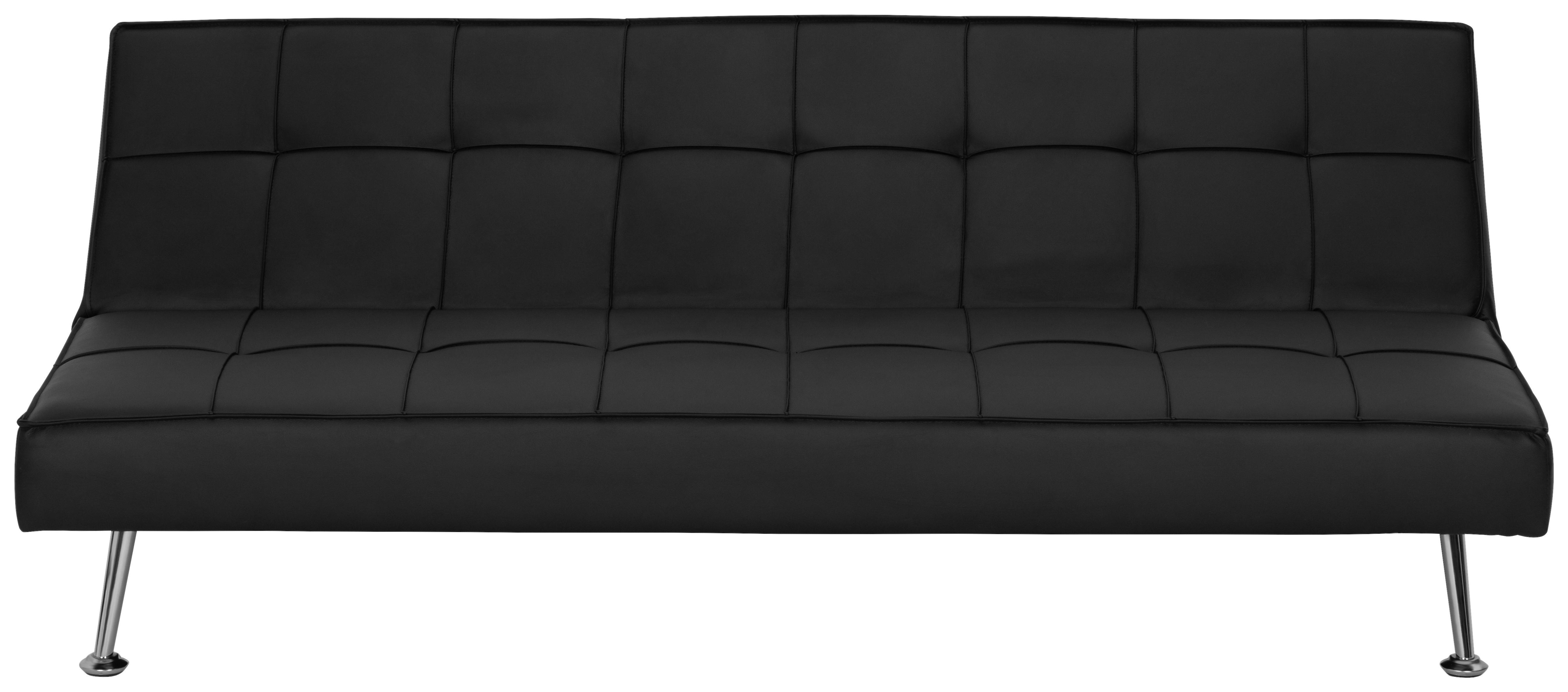 Zofa S Posteljno Funkcijo Silva, Črna, Videz Usnja - srebrne barve/črna, Basics, kovina/tekstil (179/74/91cm) - P & B