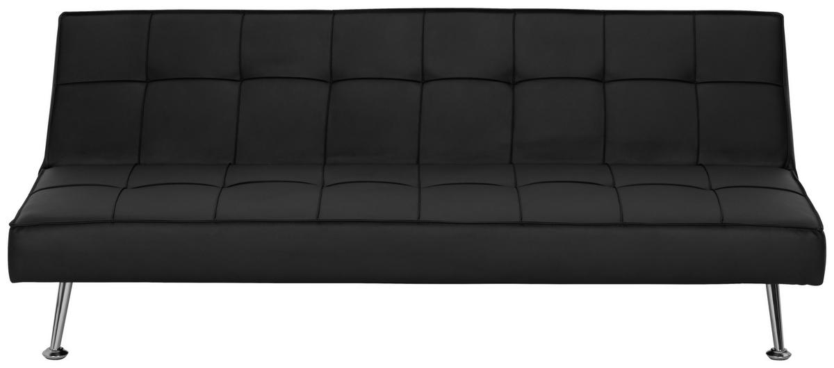 Zofa S Posteljno Funkcijo Silva, Črna, Videz Usnja - srebrne barve/črna, Basics, kovina/tekstil (179/74/91cm) - P & B