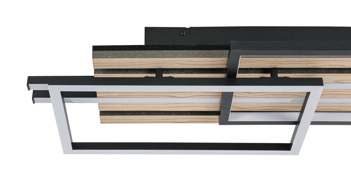 LAMPA SUFITOWA LED LONG BEACH *SBN* - kolor dębowy/czarny, Natur, materiał drewnopochodny/tworzywo sztuczne (65/26,5/9cm) - Novel