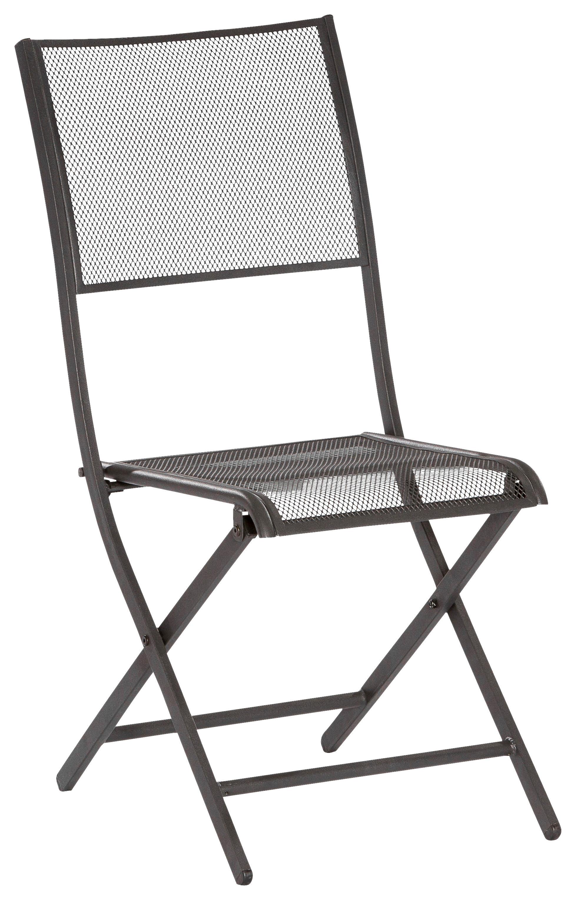 GARTENKLAPPSTUHL SAMOS KLAPPSTUHL - Graphitfarben, MODERN, Metall (41/89/57cm) - Gardenson