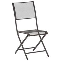 Vrtni Stol Samos, Črna, Jeklo, Zložljiv - barve grafita, Moderno, kovina (41/89/57cm) - Gardenson