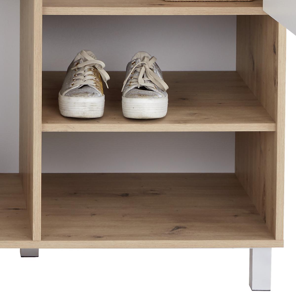 Ormar Za Odjeću Box - bijela/boje hrasta, Moderno, drvni materijal/plastika (147/205/55cm) - Modern Living