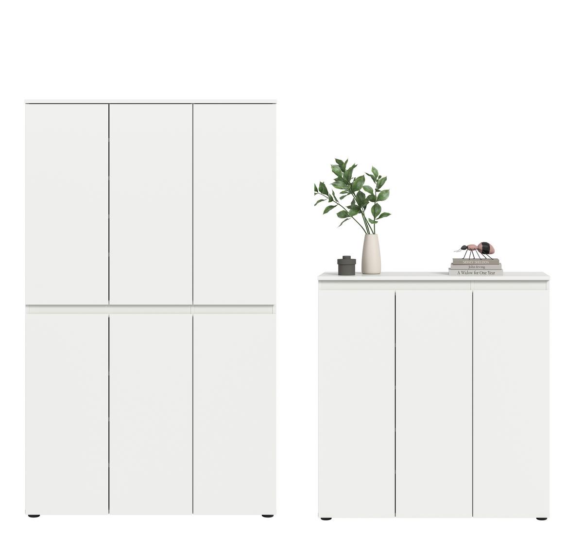 Garderobenschrank Scarpa Weiß - Schwarz/Weiß, Design, Holzwerkstoff/Kunststoff (235/175/37cm) - Livetastic