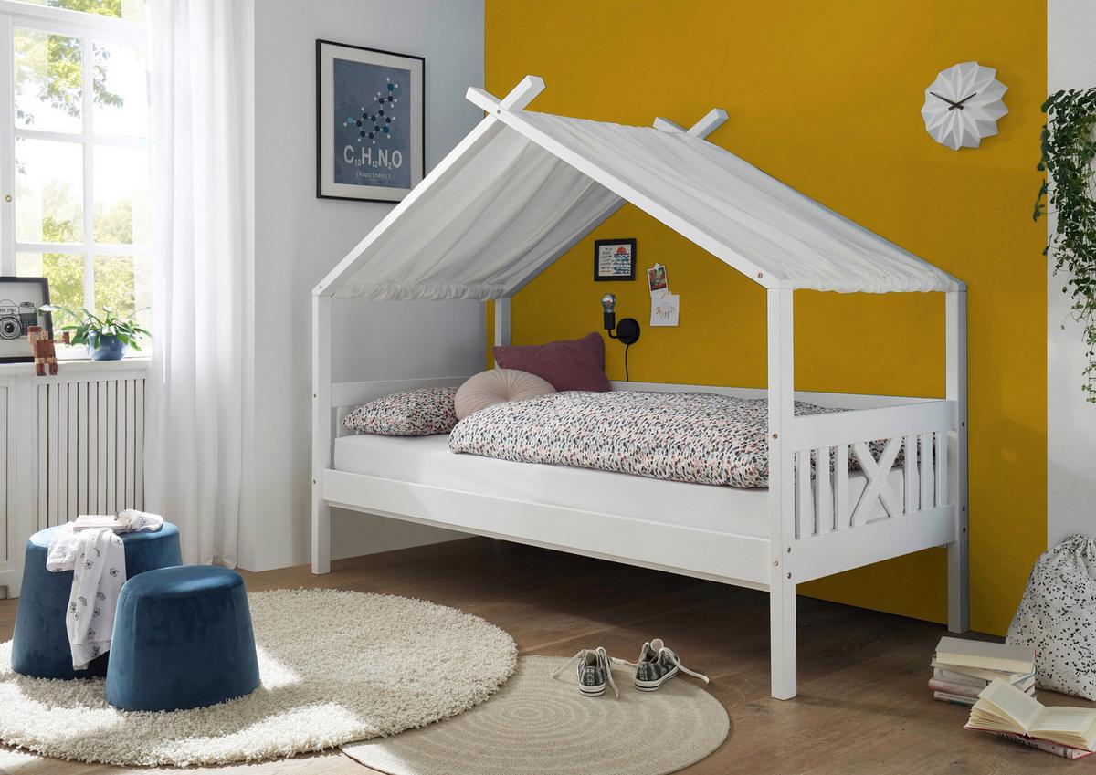 Dečji Krevet Kućica Susa - bela/prirodna boja, Konvencionalno, drvo/pločasti materijal (90/200cm) - Modern Living