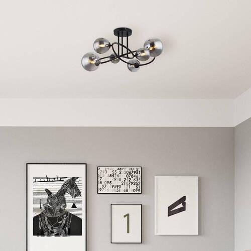 LED-Deckenleuchte Riha Schwarz max. 3,5 Watt - Schwarz, Design, Glas/Metall (62/59/35cm) - Globo