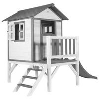 Spielhaus Grau/Weiß - Weiß/Grau, KONVENTIONELL, Holz/Kunststoff (240/189/167cm) - Ambia Garden