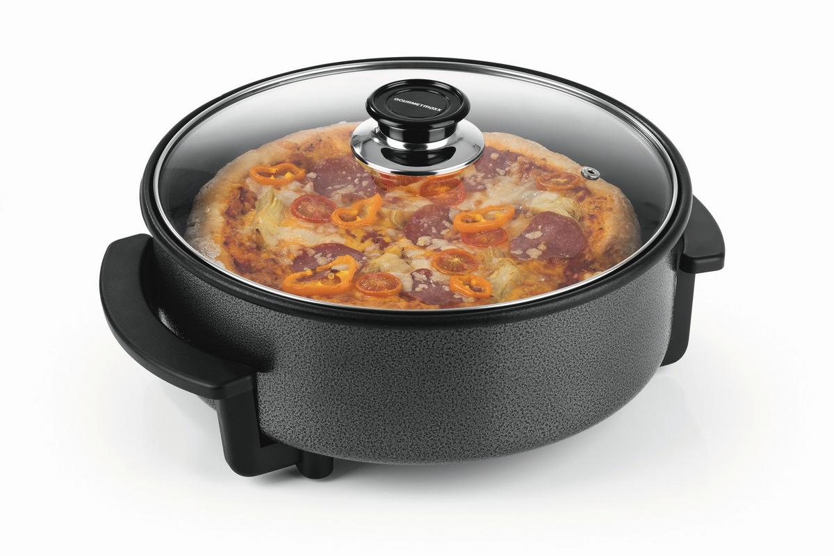 ELEKTRISCHE PFANNE GOURMETMAXX - Schwarz, Basics, Glas/Kunststoff (34/18/32cm) - GOURMETMAXX