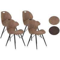Stuhl-Set Kate S 4er-Set ca. 50x86 cm Schlammfarben - Schlammfarben/Schwarz, MODERN, Textil/Metall (50/86/56cm) - MID.YOU