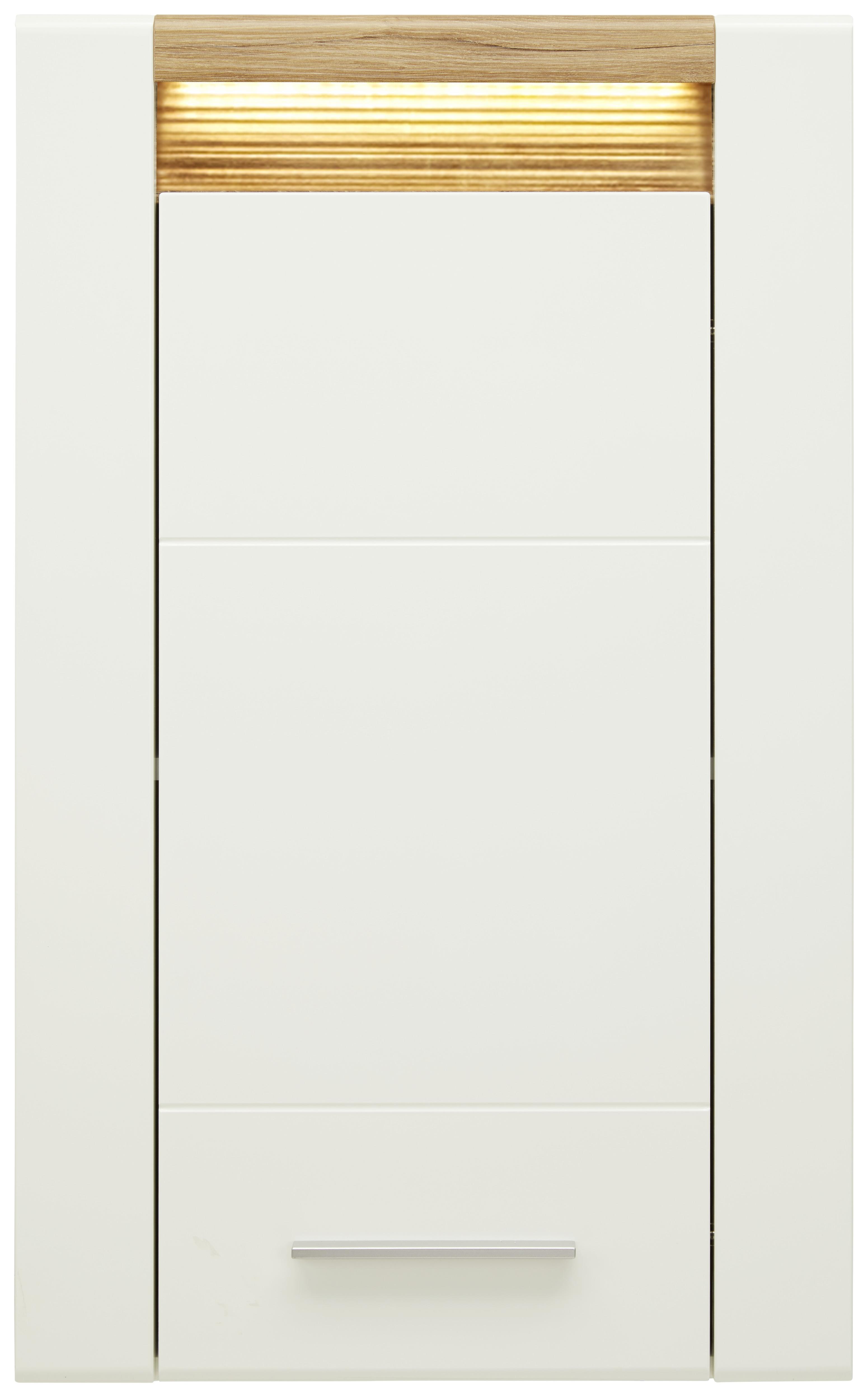 Hängeelement in Weiss Hochglanz - Chromfarben/Weiss, Modern, Holzwerkstoff/Metall (60/98,5/30cm) - Modern Living